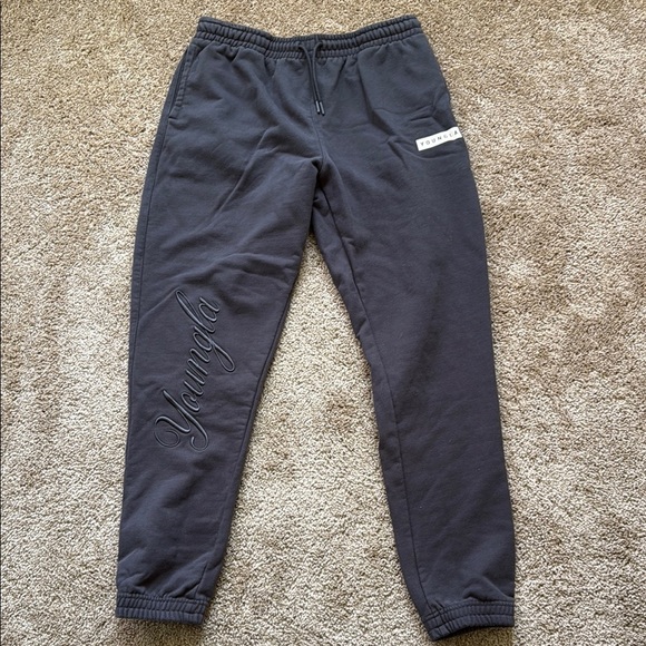 YoungLa 245 Autograph Jogger Athletic Gym Sweatpants Dark Grey - Picture 2 of 10